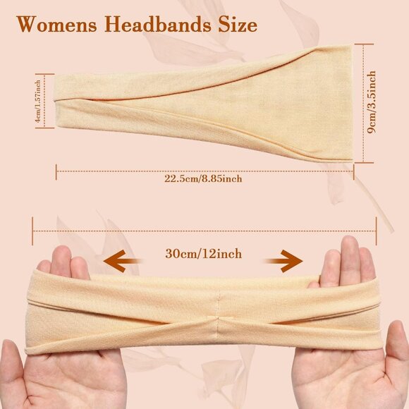 Women Headbands 8 Pack Polyester Wide Stretchy Sport Yoga Workout Accessories - Picture 3 of 7